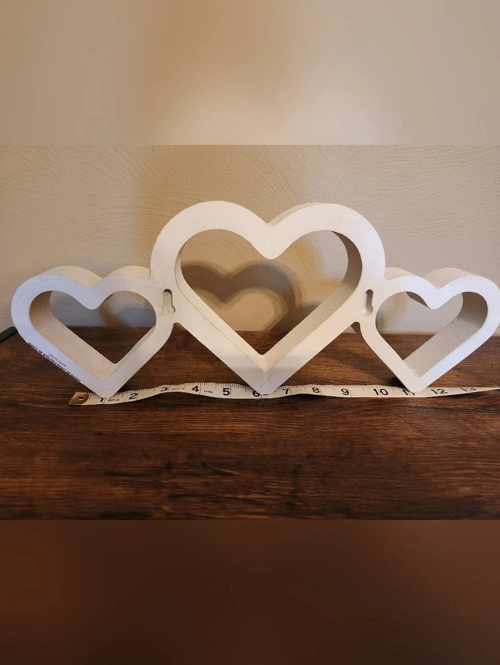 Wooden Heart Trio Decorative Shelf Accent